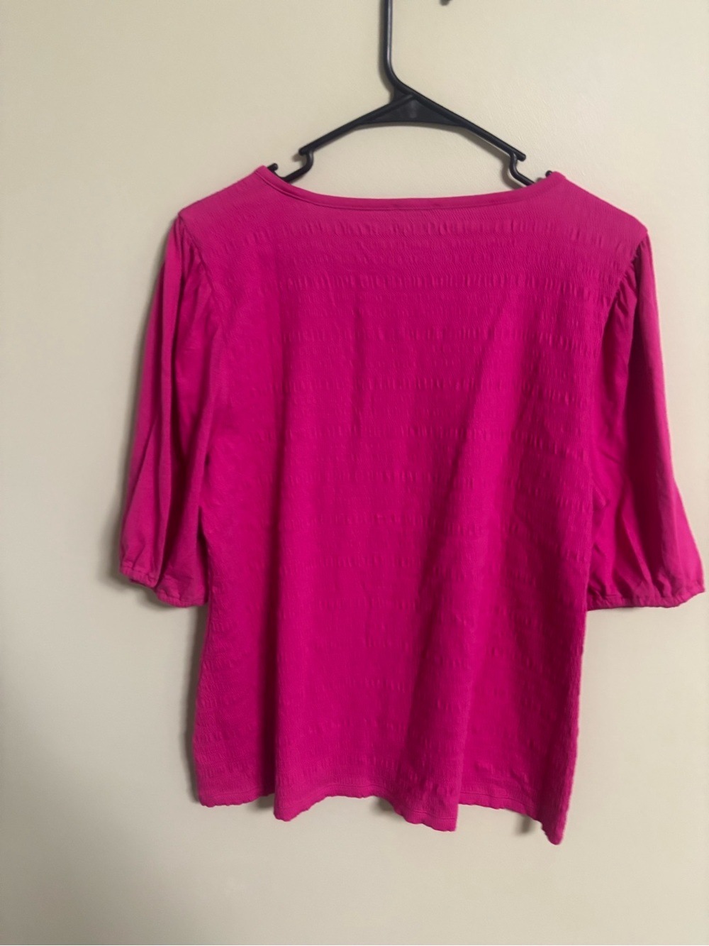 Talbots Pink Puff Short Sleeve Pucker Knit Top Size Large Textured New Everyday - Picture 2 of 7